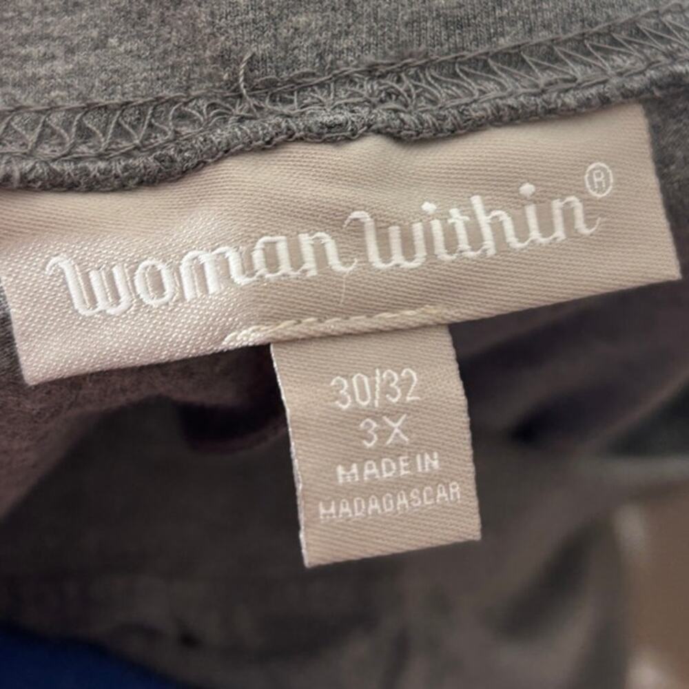 Woman Within Size 30/32 Stretchy Soft Pull-On Elastic Waist Leggings Gray - Picture 3 of 4